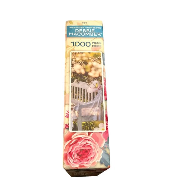 Debbie Macomber 1000 Piece Puzzle Floral Garden Bench 27" x 19" - Picture 4 of 6